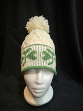 Aran Wool Shamrock Hat with Pom Pom