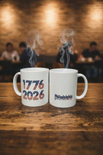 Philadelphia 250 coffee mugs, white with 1776 and 2026