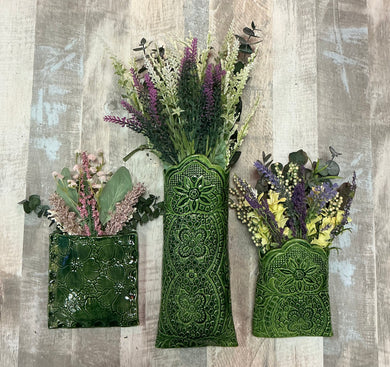 Ceramic Irish Lace Wall Pockets