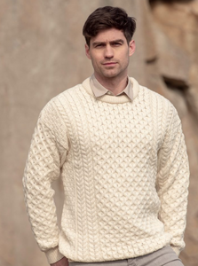Cream knitted wool sweater 