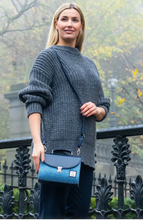 Sky Blue Herringbone Tweed Purse