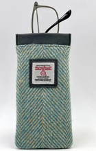 Turquoise Herringbone Tweed eye glass holder