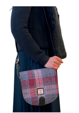 Purple and Blue Check Tweed Cross Body Purse